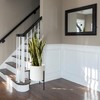 Modern White Plants Pot Cylinder Planter with Heavy Duty Stand,