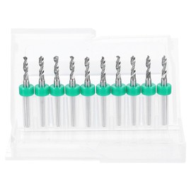 sourcing map 10pcs PCB Drill Bit Set 1/8" Shank 2.5mm Tungsten Carbide Micro Twist Drill Bits Tools for Print Circuit Board Jewelry Plastic Wood Soft Metal