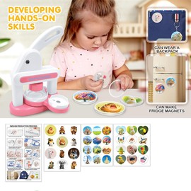 NEWFUN Button Machine, Button Maker, 55 mm/35 mm, Badge in Heart Shape, Button Maker for Children, DIY Gifts, Can Make Badge, Key Ring, Fridge Sticker