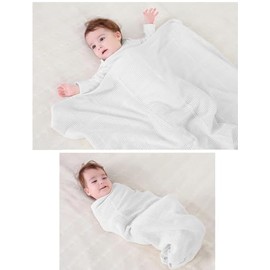 Dazzle Collection Baby Blankets 100% Organic Cotton Extra Soft Cellular Baby Blanket for Moses Baskets, Cots, Pram, Crib, Pushchairs (75 x 95 cm) (White)