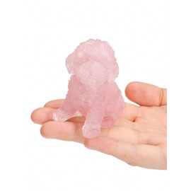 Jovivi 2.56" Rose Quartz Crystal Dog Statue Carved Resin Reiki Healing Crystal Pocket Stone Sculpture Gemstone Animal Dog Figurines Ornament Cute Room Office Decor Gifts
