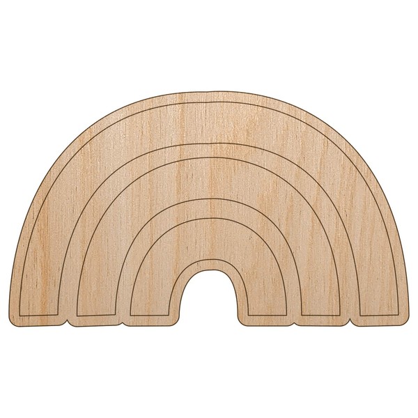 Rainbow Fun Doodle Unfinished Wood Shape Piece Cutout for DIY