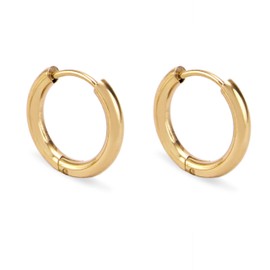 Hey Harper Hoop Earrings For Women Trendy - Lightweight Waterproof & Sweatproof Jewerly - Stainless Steel Earrings with 14k Golden Color PVD Coating