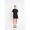 English Factory Women's Scallop Embroidered Cotton Mini Shirt Dress, Black,