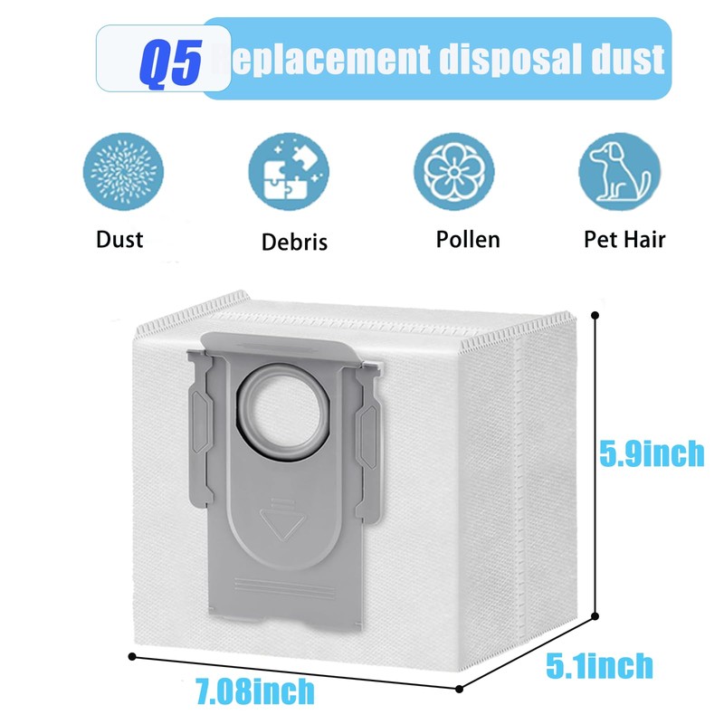 16 pack Disposable Dust Bag for roborock Q5 Q5+ Q7