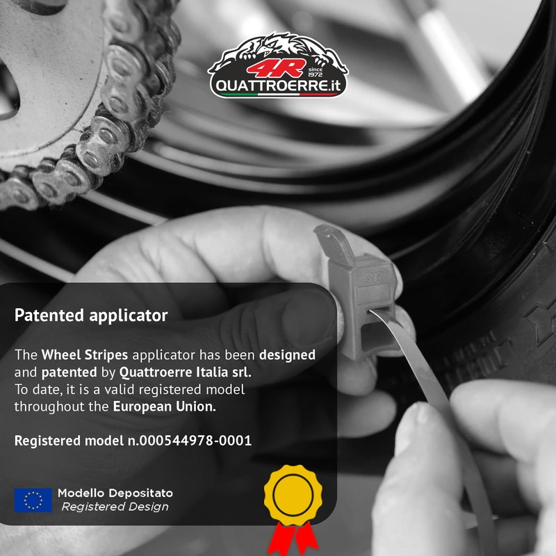 Racing Wheel Stripes with Applicator Tool, Gloss Gold, 5 mm