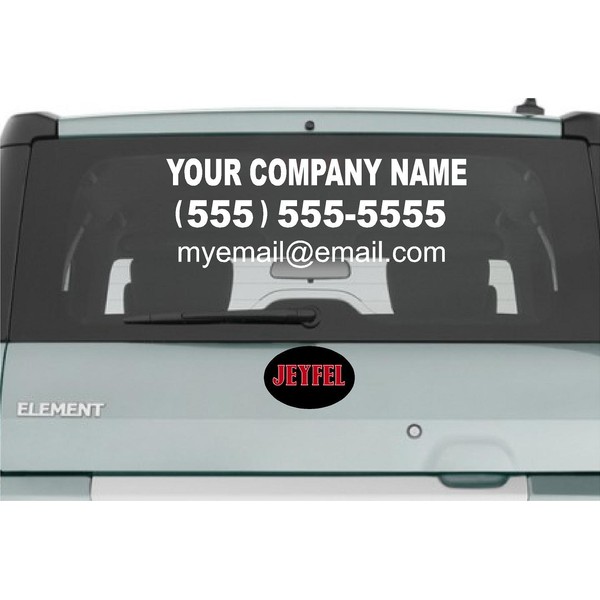 Car Decals. Promote Your Business Name, Phone Number, Website or