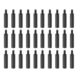 YOKIVE Pack of 30 M2.5 Spacers Screws Nylon Hexagonal PCB Spacers with High Insulation Effect Keep Height Constant Perfect for Board (Black 25 mm + 6 mm)