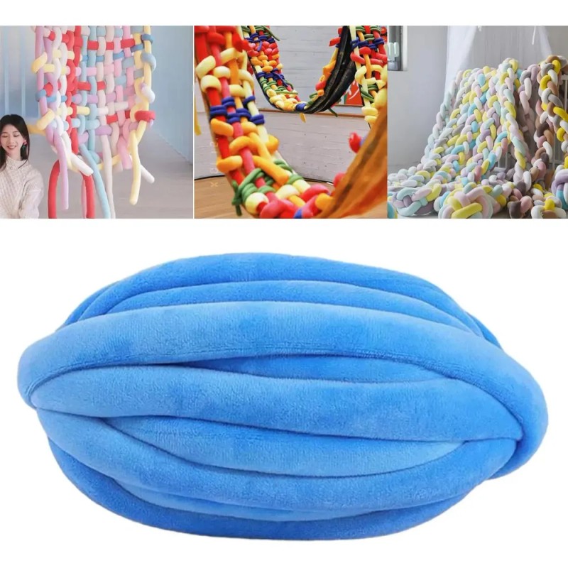 Hilo Grueso Para Tejer Brazo, Tubo Lavable, Hilo, Hilo Azul