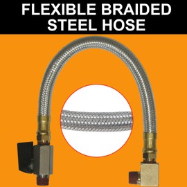 Extended Tank Drain Valve Assembly Kit for Air Compressor,SUNROAD Including 10 Inches Air Compressor Tank Drain Hose 1/4 inch NPT, 1/4" to 3/8" Brass Adapter & Routing Clamp