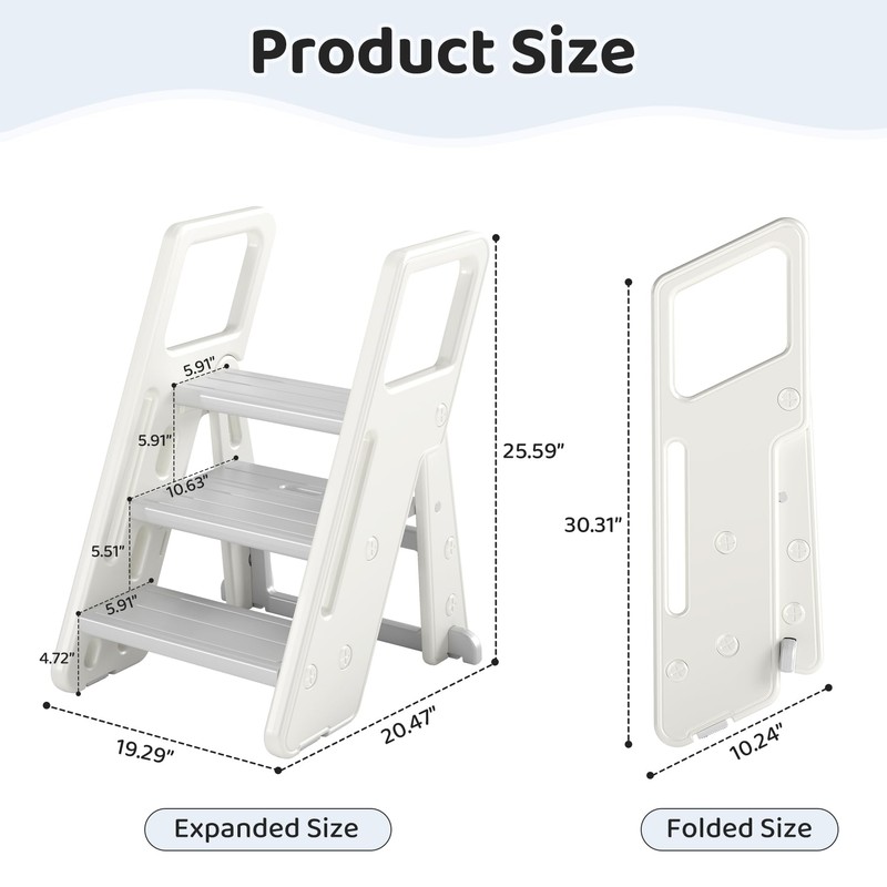 CuFun Toddler Step Stool for Bathroom Sink Kitchen Counter,Adjustable 2
