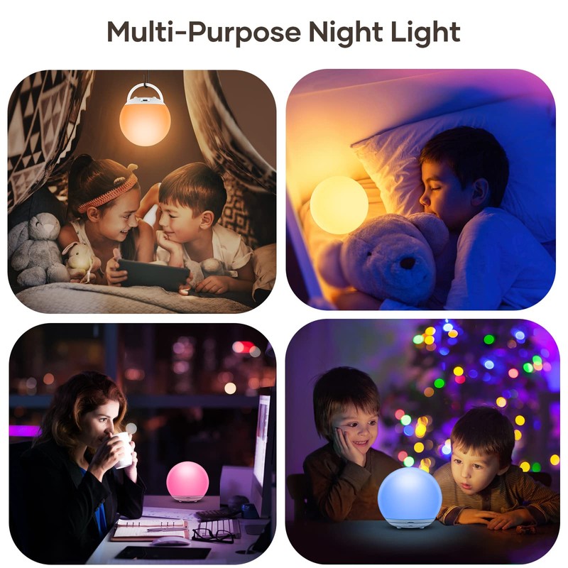 Suright Night Light for Kids, USB Rechargeable Beside Lamp with