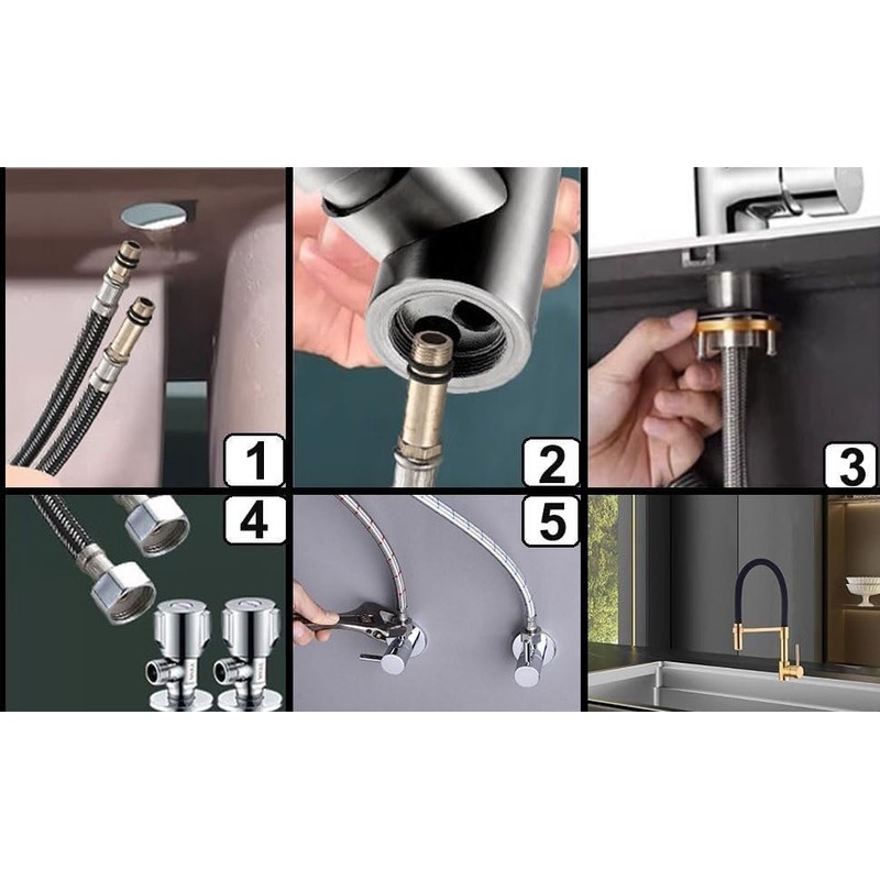 Pirooso Copper Kitchen Faucet, Kitchen Sink Faucet with Pull Down