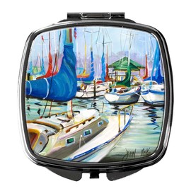 Caroline's Treasures JMK1241SCM Day break Sailboats Compact Mirror Decorative Travel Makeup Mirror for Women Girls Gifts Pocket Makeup Mirror Folding Handheld