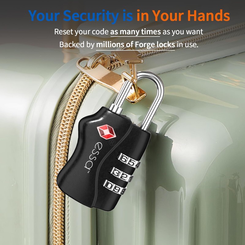 TSA Approved Luggage Locks 2 Pack – 3 Digit Combination
