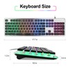 LANGTU Membrane Gaming Keyboard, Colorful LED Backlit Quiet Keyboard for