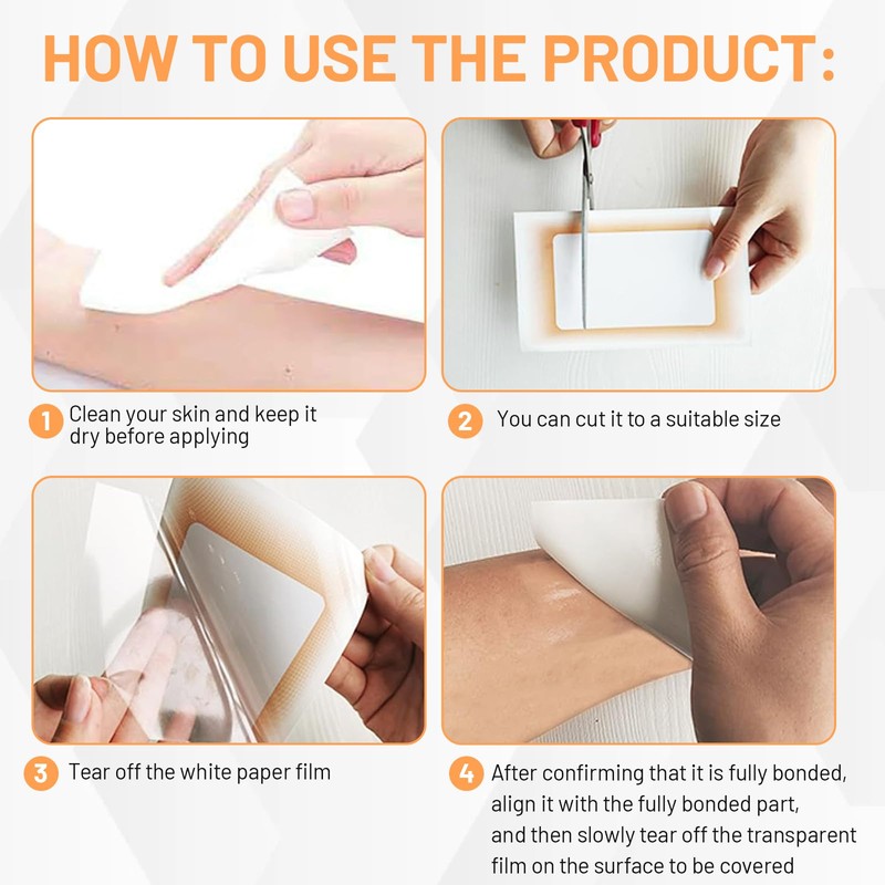 Leogony 12 Pcs Waterproof Cover Up Patch, Invisible Breathable Long