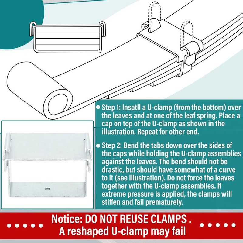 Nxyupv 4 Pcs Leaf Spring Clamp Kit Leaf Springs Up
