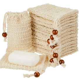 Thoquene Pack of 15 Soap Bags for Showers, Cotton Soap Bags, Soap Bags for Solid Soap
