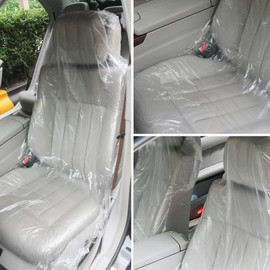 JOYOTO 500pcs Universal Disposable Plastic Car Seat Cover Waterproof and Dirtyproof, Disposable Car Seat Protective Cover