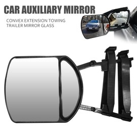 Car Towing Mirrors, Baceyong Van Motorhome Wing Mirrors Extension Mirrors, Adjustable Towing Trailer Camper Convex Mirrors Glass, Pack of 1