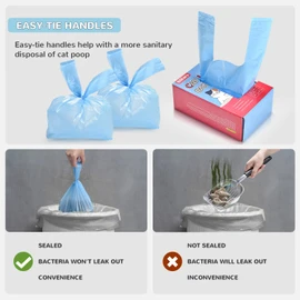 Bilibara Cat Litter Bags, 120 Count, Ultra Thick, Scented, Leak-Proof, Disposable, 15 Liters Capacity