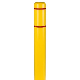 BollardGard 7" x 72" Bollard Cover - Innoplast (Yellow Red Tape)