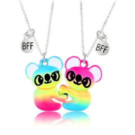 Bff Necklace for 2 3 Girls Best Friend Necklace Valentines Day Necklace for Kids Cute Koala Heart Friendship Necklace for Girls
