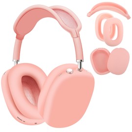 3in1 Silicone Case Cover Compatible with AirPods Max Earpads, Earcup Protector, Headband Cover for Airpods Max Earpad Cover Soft Silicone Skin Protector for AirPod Max Headphones Ear Pads Pink