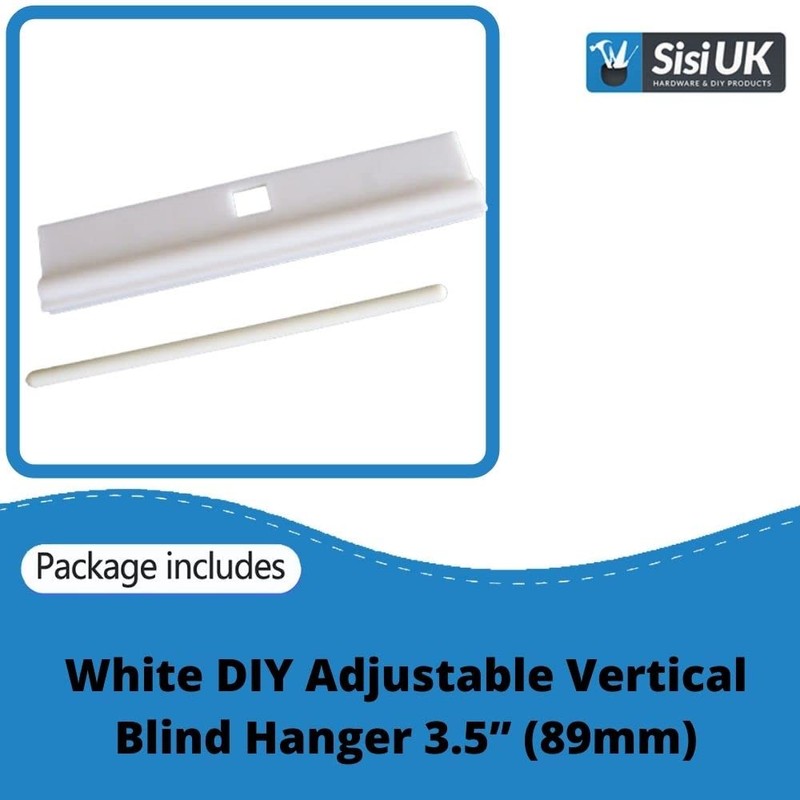 DIY Adjustable Vertical Blind Hanger 3.5” (89mm) Replacement White Hangers