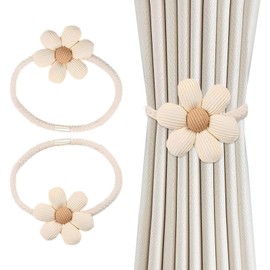Raheem 2Pcs Tie Backs for Curtains Magnetic Flower Shaped Magnetic Tie Backs for Curtains Magnetic Curtain Tie Backs Stylish and Functional Curtain Tie Backs for Home Decor