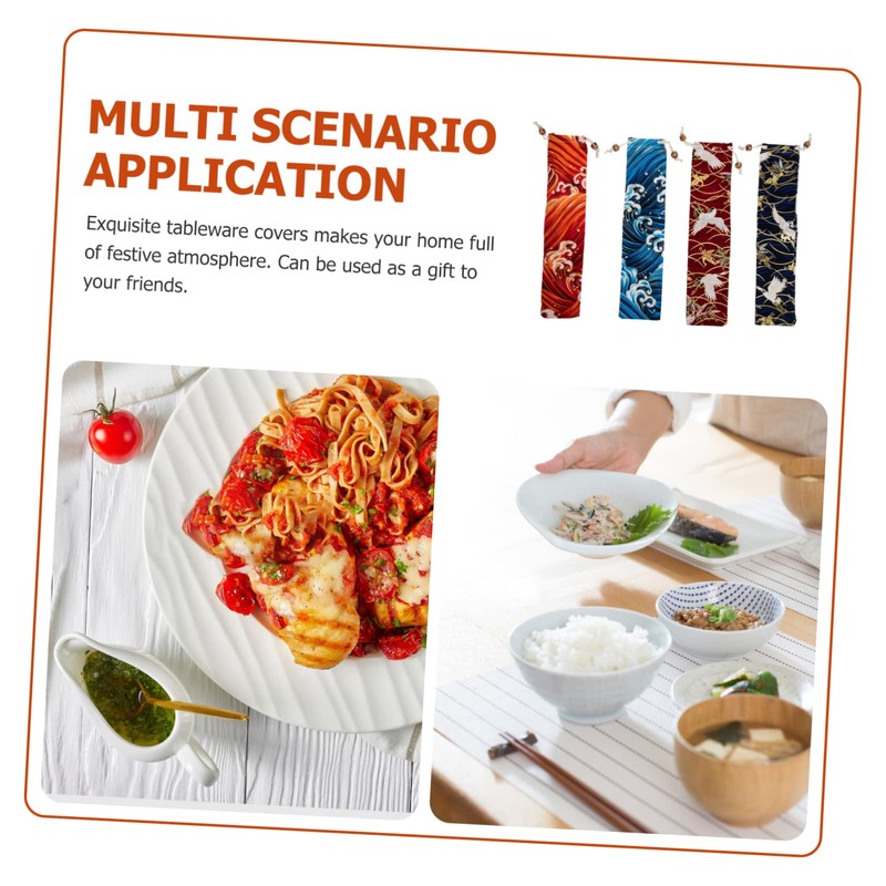 BESPORTBLE Sets Japanese Chopstick Fork Storage Pouches Cutlery Bags for