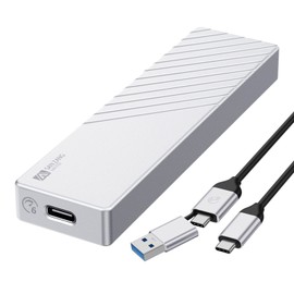 SANZANG M.2 SATA SSD Enclosure, USB C 3.1 Gen2 to SATA 3.0(6 Gbps), NGFF SATA B-Key(B&M Key) External Solid State Drive Enclosure Support UASP Trim Compatible with 2280/2260/2242/2230, for Home Office