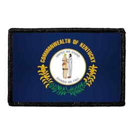 Kentucky State Flag - Color Morale Patch | Hook and Loop Attach for Hats, Jeans, Vest, Coat | 2x3 in | by Pull Patch