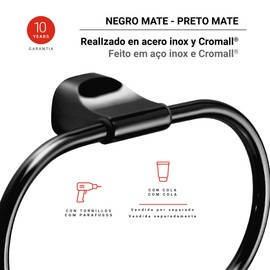 Gedy Towel Rail Stainless Steel Matt Black