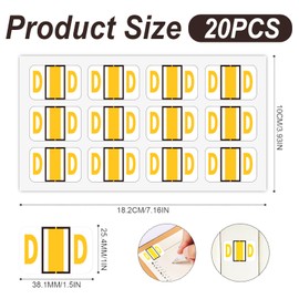 240pcs File Folder Labels, 1x1-1/2inch Rectangle Alphabet File Labels Self Adhesive Alphabet Index Stickers Compatible with Smead BCCR/BCCS/TPAM Series Alpha Labels for Home Office (D)