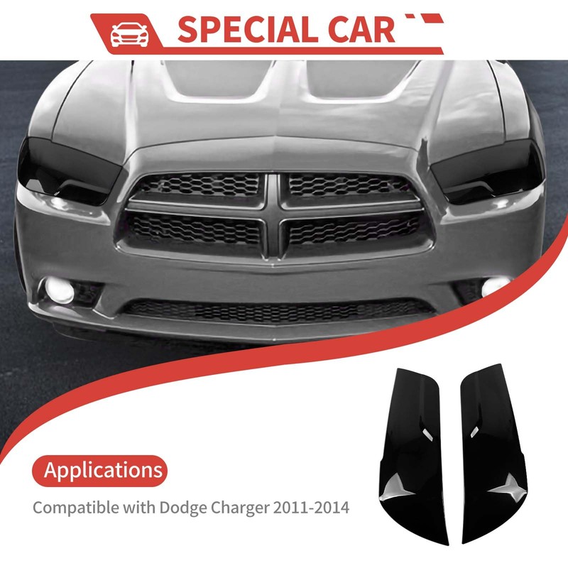 amayum Smoked Black Tail Light Lamp Cover Front Headlights Cover