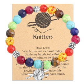 MYOSPARK Knitters Gift Knitting Bracelet Yarn Ball Knitting Earrings Knitting Lover Gift Crochet Bracelet Gift for Costume Designer (CA Knitters BR)