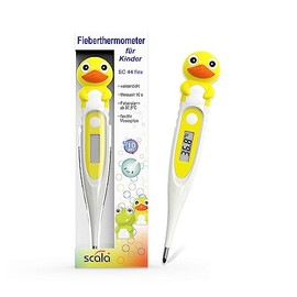 scala SC 44 Flex Digital Fever Thermometer Duck, White, Children and Babies Motif