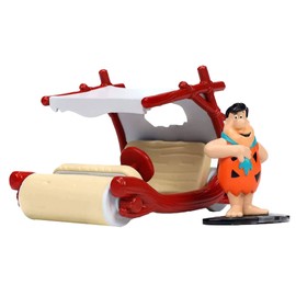 Picapiedra 1:32 - Vehículo móvil con Figura de pedernal de Fred Picapiedra fundida, Juguetes para niños y Adultos