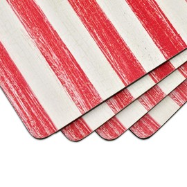 Pimpernel American Flag Collection Placemats | Set of 4 | Heat Resistant Mats | Cork-Backed Board | Hard Placemat Set for Dining Table | Measures 15.7” x 11.7”