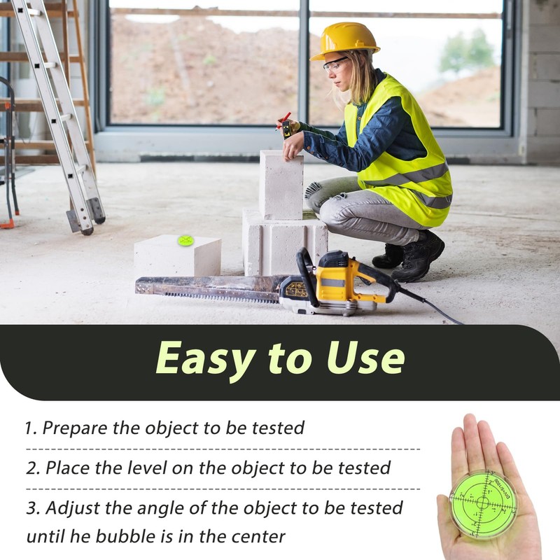 Bullseye Bubble Spirit Level Large Acrylic, 60mm Circular Spirit Level