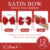 LiBongTa Red Bows 4'' Premade Satin Ribbon Bow, Red Gift