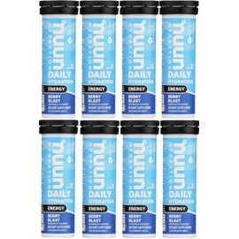 Nuun, Daily Hydration, Energy, Berry Blast 10 tablets, Pack of 8, EXP 06/26