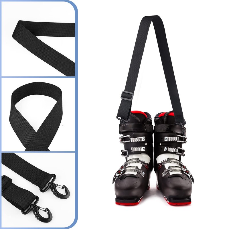 2pcs Ski Boot Carrier Strap with 360 Degree Buckle, Adjustable