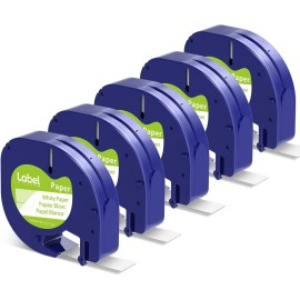 Label Kingdom 91330 Compatible Label Tape for Dymo LetraTag, 5-Pack