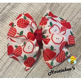 Tossed Apples Pinwheel Hair Bow