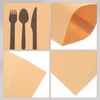 FELTECHELECTR 200pcs Kraft Paper Cutlery Holders Disposable Silverware Bags for