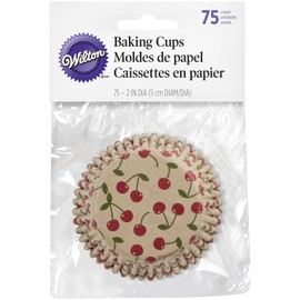 Wilton 0264508 75 Pieces Unbleached Standard Baking Cup, Cherry