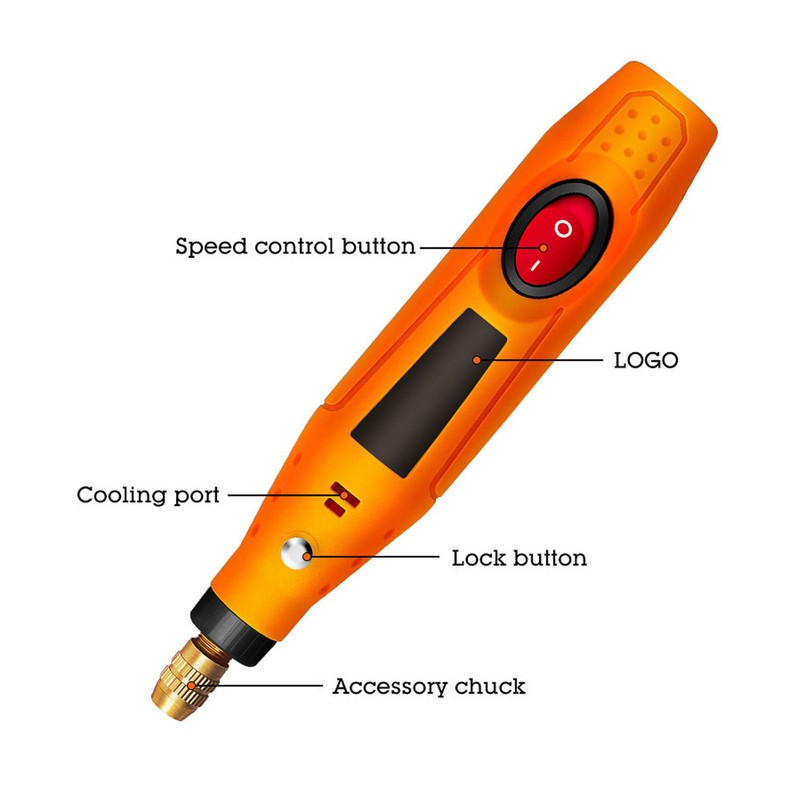 12V Electric Grinder Pen Multifunctional Portable Carving Tool Kit for